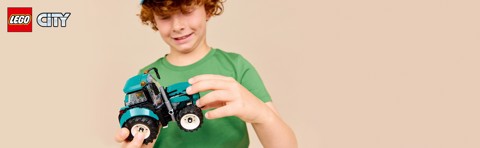 LEGO City 60498 Trattore Giocattolo, Veicolo Agricolo da Costruire con Minifigure del Contadino, Regalo per Bambini da 6+