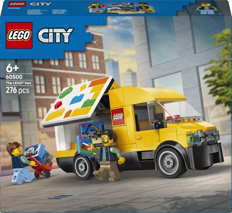 LEGO City 60500 Furgone Giocattolo, Camion per Consegne con 2 Minifigure, Carrello e Accessori
