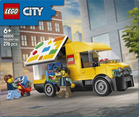 LEGO City 60500 Furgone Giocattolo, Camion per Consegne con 2 Minifigure, Carrello e Accessori