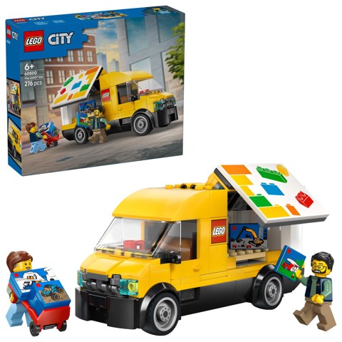 LEGO City 60500 Furgone Giocattolo, Camion per Consegne con 2 Minifigure, Carrello e Accessori