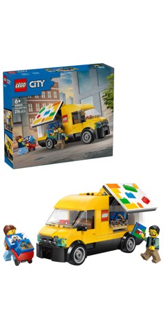 LEGO City 60500 Furgone Giocattolo, Camion per Consegne con 2 Minifigure, Carrello e Accessori