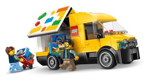 LEGO City 60500 Furgone Giocattolo, Camion per Consegne con 2 Minifigure, Carrello e Accessori