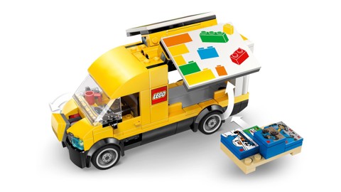 LEGO City 60500 Furgone Giocattolo, Camion per Consegne con 2 Minifigure, Carrello e Accessori