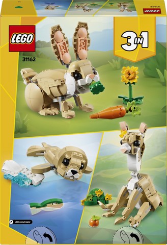 LEGO Creator 3 in 1 31162 Adorabile Coniglio Giocattolo, Si Trasforma in Lama o in Foca, Regalo per Bambini e Bambine 8+ Anni