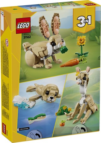 LEGO Creator 3 in 1 31162 Adorabile Coniglio Giocattolo, Si Trasforma in Lama o in Foca, Regalo per Bambini e Bambine 8+ Anni