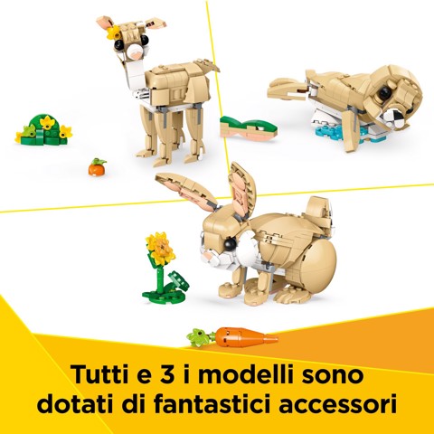 LEGO Creator 3 in 1 31162 Adorabile Coniglio Giocattolo, Si Trasforma in Lama o in Foca, Regalo per Bambini e Bambine 8+ Anni