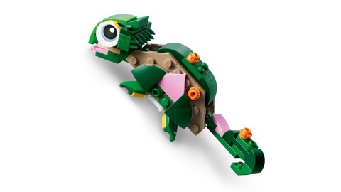 LEGO Creator 31377 3in1 Tartaruga con Fiore di Ninfea, Animale Giocattolo Trasformabile in Camaleonte o Rana