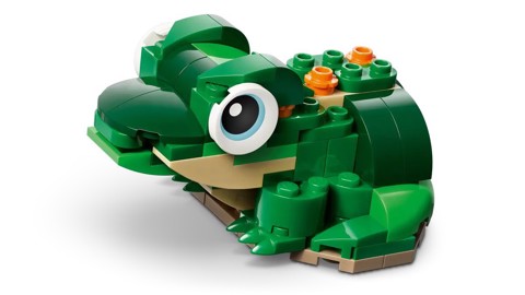 LEGO Creator 31377 3in1 Tartaruga con Fiore di Ninfea, Animale Giocattolo Trasformabile in Camaleonte o Rana