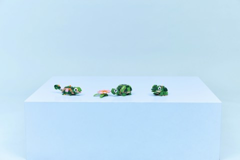 LEGO Creator 31377 3in1 Tartaruga con Fiore di Ninfea, Animale Giocattolo Trasformabile in Camaleonte o Rana, Regalo 7+ Anni
