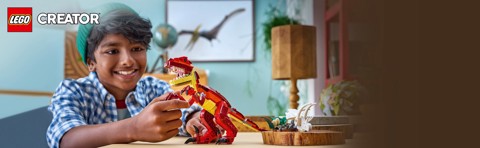 LEGO Creator 31379 3in1 Feroce Dinosauro Giocattolo, Velociraptor, Stegosauro o Pterosauro