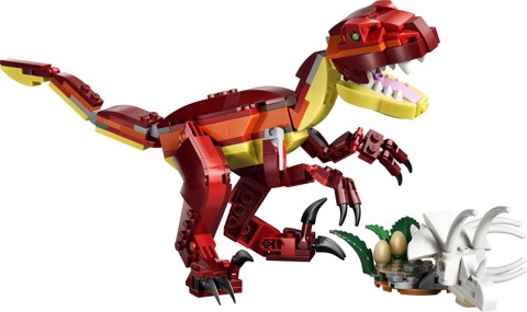 LEGO Creator 31379 3in1 Feroce Dinosauro Giocattolo, Velociraptor, Stegosauro o Pterosauro, Regalo per Bambini e Bambine 8+