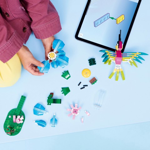 LEGO Creator 31384 3in1 Animali Selvatici: Colibrì Variopinto, Uccello Giocattolo Trasformabile in Farfalla o Pesce