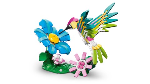 LEGO Creator 31384 3in1 Animali Selvatici: Colibrì Variopinto, Uccello Giocattolo Trasformabile in Farfalla o Pesce