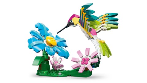 LEGO Creator 31384 3in1 Animali Selvatici: Colibrì Variopinto, Uccello Giocattolo Trasformabile in Farfalla o Pesce