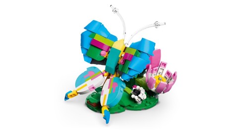 LEGO Creator 31384 3in1 Animali Selvatici: Colibrì Variopinto, Uccello Giocattolo Trasformabile in Farfalla o Pesce