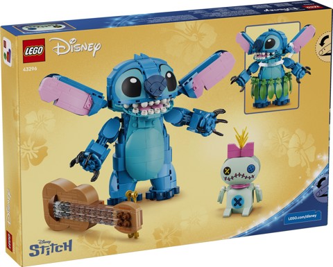 LEGO Disney | 43296 Stitch e Scrump, 2 Action Figure Giocattolo con Accessori, Decorazione Cameretta, Regalo per Bambini 9+