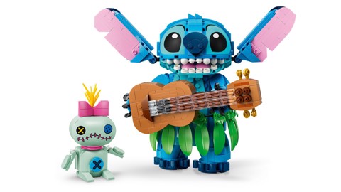 LEGO Disney | 43296 Stitch e Scrump, 2 Action Figure Giocattolo con Accessori, Decorazione Cameretta, Regalo per Bambini 9+