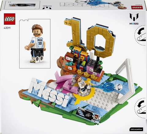 LEGO Editions 43011 Lionel Messi – Highlights Calcistici, Giocattolo 3D da Esposizione, Minifigure da Collezione, Regalo 10+
