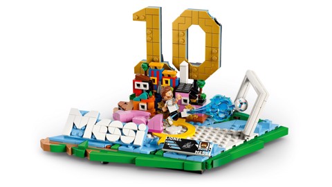 LEGO Editions 43011 Lionel Messi – Highlights Calcistici, Giocattolo 3D da Esposizione, Minifigure da Collezione, Regalo 10+