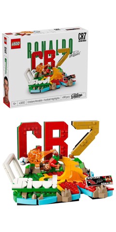 LEGO Editions 43012 Cristiano Ronaldo – Highlights Calcistici, Giocattolo 3D da Esposizione con Minifigure, Regalo 10+ Anni