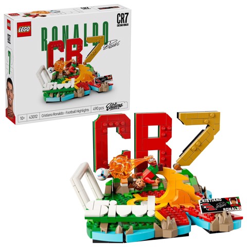 LEGO Editions 43012 Cristiano Ronaldo – Highlights Calcistici, Giocattolo 3D da Esposizione con Minifigure, Regalo 10+ Anni