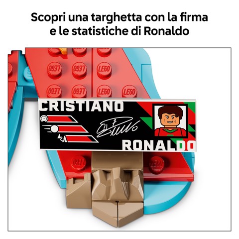 LEGO Editions 43012 Cristiano Ronaldo – Highlights Calcistici, Giocattolo 3D da Esposizione con Minifigure, Regalo 10+ Anni