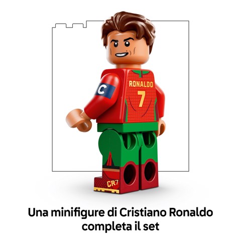 LEGO Editions 43012 Cristiano Ronaldo – Highlights Calcistici, Giocattolo 3D da Esposizione con Minifigure, Regalo 10+ Anni