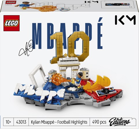 LEGO Editions 43013 Kylian Mbappé – Highlights Calcistici, Giocattolo 3D da Esposizione con Minifigure, Regalo Bambini da 10+