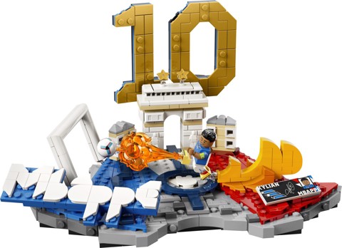 LEGO Editions 43013 Kylian Mbappé – Highlights Calcistici, Giocattolo 3D da Esposizione con Minifigure, Regalo Bambini da 10+