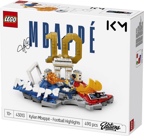 LEGO Editions 43013 Kylian Mbappé – Highlights Calcistici, Giocattolo 3D da Esposizione con Minifigure, Regalo Bambini da 10+