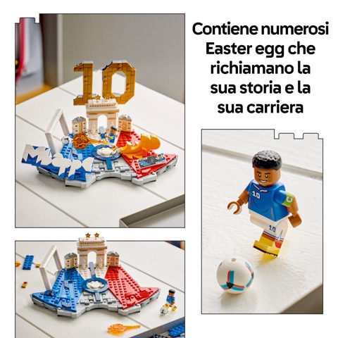 LEGO Editions 43013 Kylian Mbappé – Highlights Calcistici, Giocattolo 3D da Esposizione con Minifigure, Regalo Bambini da 10+