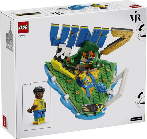 LEGO Editions 43027 Vini Jr. – Highlights Calcistici, Giocattolo 3D da Esposizione con Minifigure da Collezione, Regalo 10+