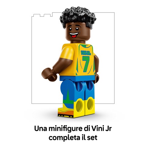 LEGO Editions 43027 Vini Jr. – Highlights Calcistici, Giocattolo 3D da Esposizione con Minifigure da Collezione, Regalo 10+