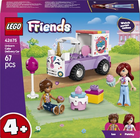LEGO Friends 42675 Auto-Unicorno per la Consegna di Torte, Gioco Didattico con 2 Mini Bamboline e Accessori per Bambine da 4+