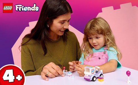 LEGO Friends 42675 Auto-Unicorno per la Consegna di Torte, Gioco Didattico con 2 Mini Bamboline e Accessori per Bambine da 4+