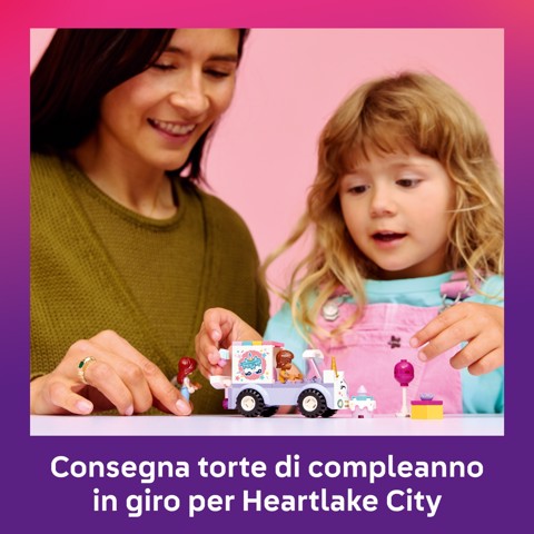 LEGO Friends 42675 Auto-Unicorno per la Consegna di Torte, Gioco Didattico con 2 Mini Bamboline e Accessori per Bambine da 4+