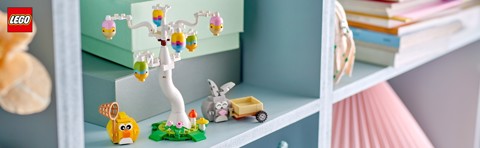 LEGO Iconic 40808 Coniglietto Pasquale e Caccia alle Uova, Giocattolo di Pasqua Coniglio e Uccellino, Regalo Bambine e Bambini 8+