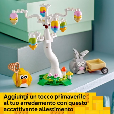 LEGO Iconic 40808 Coniglietto Pasquale e Caccia alle Uova, Giocattolo di Pasqua Coniglio e Uccellino, Regalo Bambine e Bambini 8+