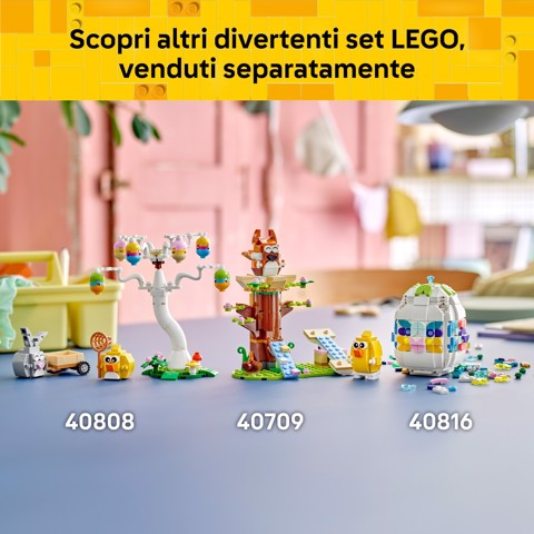 LEGO Iconic 40808 Coniglietto Pasquale e Caccia alle Uova, Giocattolo di Pasqua Coniglio e Uccellino, Regalo Bambine e Bambini 8+