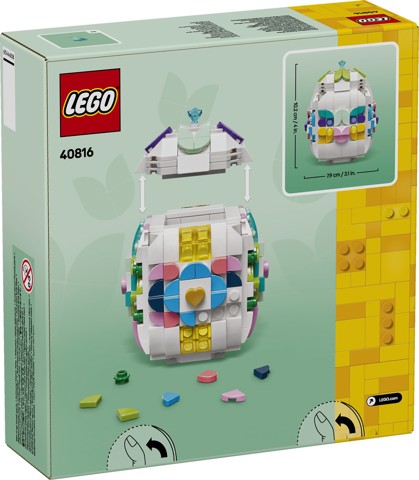 LEGO Iconic 40816 Uovo di Pasqua Decorativo, Decorazione Pasquale Giocattolo con Elementi Colorati, Regalo Arti e Mestieri 9+ Anni