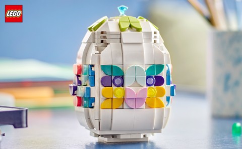 LEGO Iconic 40816 Uovo di Pasqua Decorativo, Decorazione Pasquale Giocattolo con Elementi Colorati, Regalo Arti e Mestieri 9+ Anni