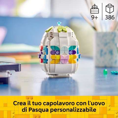 LEGO Iconic 40816 Uovo di Pasqua Decorativo, Decorazione Pasquale Giocattolo con Elementi Colorati, Regalo Arti e Mestieri 9+ Anni