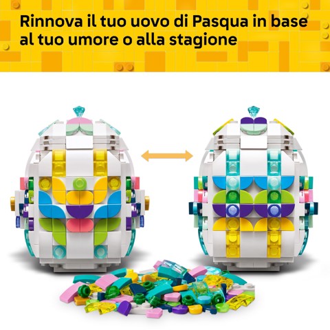 LEGO Iconic 40816 Uovo di Pasqua Decorativo, Decorazione Pasquale Giocattolo con Elementi Colorati, Regalo Arti e Mestieri 9+ Anni
