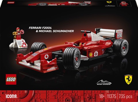 LEGO ICONS 11375 Ferrari F2004 e Michael Schumacher