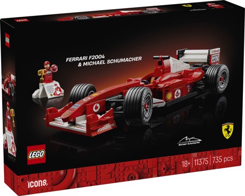 LEGO ICONS 11375 Ferrari F2004 e Michael Schumacher