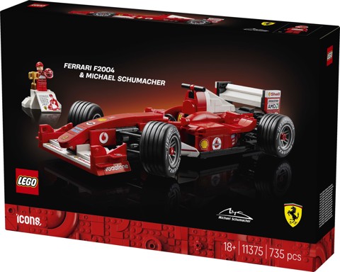 LEGO ICONS 11375 Ferrari F2004 e Michael Schumacher