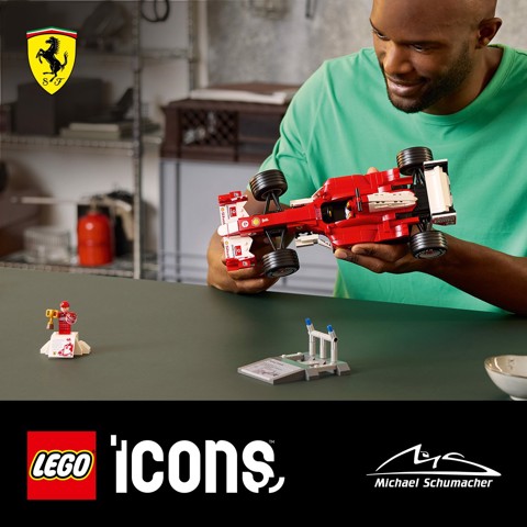 LEGO ICONS 11375 Ferrari F2004 e Michael Schumacher