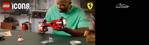 LEGO ICONS 11375 Ferrari F2004 e Michael Schumacher, Modello di Auto F1 per Adulti, Regalo per i Fan degli Sport Motoristici