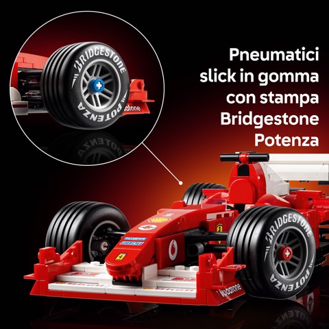 LEGO ICONS 11375 Ferrari F2004 e Michael Schumacher, Modello di Auto F1 per Adulti, Regalo per i Fan degli Sport Motoristici