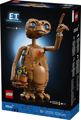 LEGO Ideas 21370 E.T. the Extra-Terrestrial, Kit Modellismo per Adulti con Figura Aliena, Fiori Finti e Mattoncino Luminoso